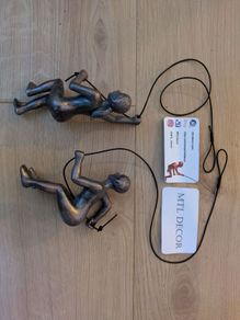 Climbing Sculpture Wall Art Bronze