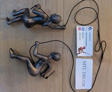 Climbing Sculpture Wall Art Bronze