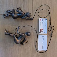 Climbing Sculpture Wall Art Bronze