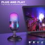 Gaming Microphone, USB Computer Microphone for PC, Mac, PS4/5, Condenser Podcast Mic for Studio Recording, for Streaming Podcast YouTube, with Led Light Image 6