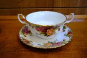 Old Country Roses - Made in England Soup Cup by Royal Albert With Two Handles