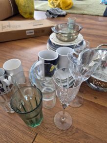 Free dishes and glasses. Will be gone to the charity shop if not requested today
