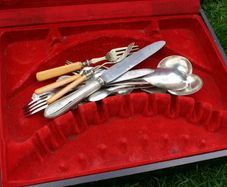 Vintage Cutlery Box and Some Cutlery