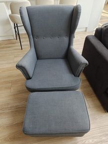 IKEA STRANDMON Wing Chair & Footstool