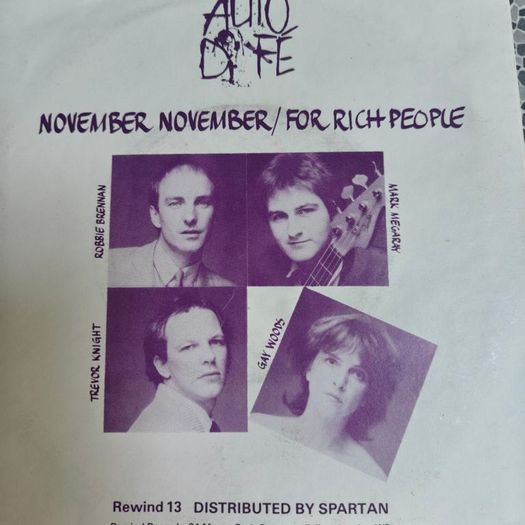 Auto Da Fe, November UK  PS 7" Irish New Wave