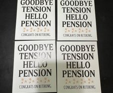 retirement wine labels