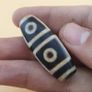 Vintage 4 Eyes Himalayan Tibetan Agate Bead Amulet Image 2