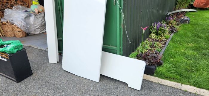 White IKEA Bed Frame - Fits King Mattress (Frame Only, No Slats)