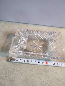 Vintage Recangl Bohmien Crystal Ashtray.