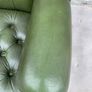 George III Style Deep Button Green Leather Wingback Armchair. Image 5