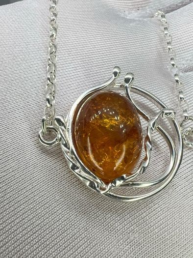 Silver bracelet Amber Solitaire Bracelet A Piece of Ancient Sunlight