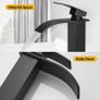 Waterfall Spout Bathroom Sink Mixer Taps,Single Handle Basin Mixer Tap, Rv Lavatory Vessel Faucet,Stainless Steel,Matte Black (FREE POSTAGE) Image 3