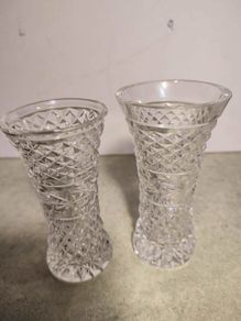Set Of 2 Small maybe Waterford Crystal Vases Not Stamped In Good Condition. No 30
