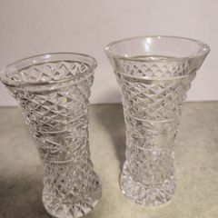 Set Of 2 Small maybe Waterford Crystal Vases Not Stamped In Good Condition. No 30