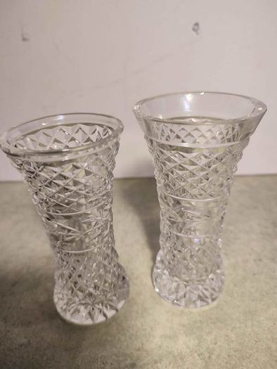 Set Of 2 Small maybe Waterford Crystal Vases Not Stamped In Good Condition. No 30