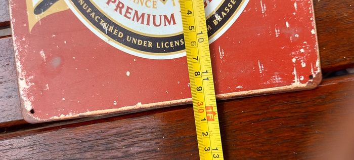1 x metal tin sign ,buyer collects or pays postage. see pictures for condition, nice for any home bar or man cave pub restaurant etc,,sold as is,
