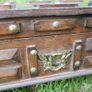 Vintage Wood Jewelry Box  Red Lining, Removable Tray 11" x 6" H-5,3" Image 3
