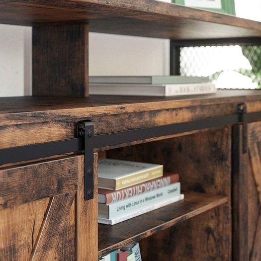 New TV Display Unit With Sliding Barn Doors - FREE P&P
