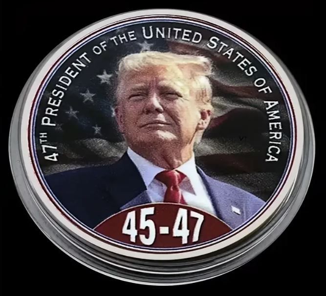 Commemorative Coin - 45th & 47th US Presidents, new, unopened.