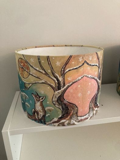 Dawn Maciocia Designer Lampshades Fox and Barn Owl Pair