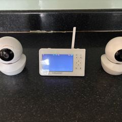 Babysense V43: Video Baby Monitor with 2 Cameras, Non Wifi, Split Screen & Night Light Machine