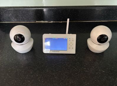 Babysense V43: Video Baby Monitor with 2 Cameras, Non Wifi, Split Screen & Night Light Machine