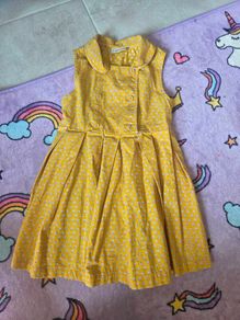 3-4years, Next Toddler Vintage-Style Yellow Peter Pan Collar Ladybug Dress