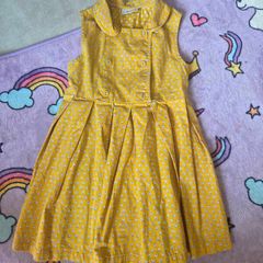 3-4years, Next Toddler Vintage-Style Yellow Peter Pan Collar Ladybug Dress