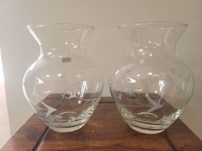 Eamon Glass Dublin - Set of 2 Hand-Cut Irish Vases