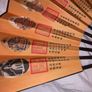 Vintage wooden hand fan- ornamental Chinese emperor design Image 7