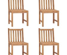 Garden Chairs 4 pcs Solid Teak Wood