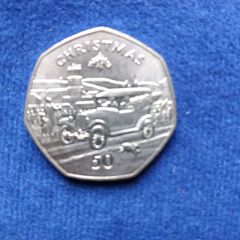 Isle of Man 1983 Christmas 50 pence coin