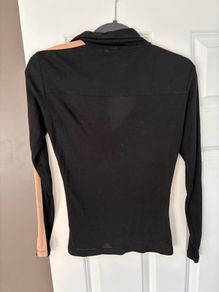 Reiss long sleeve black & camel top