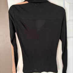 Reiss long sleeve black & camel top