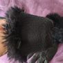 Black Faux Leather Gloves with Faux Fur Cuff Size Small Image 6