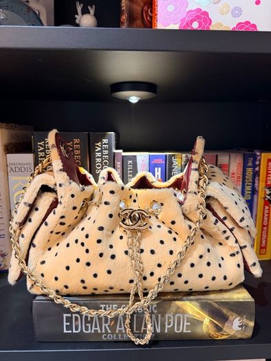 Designer inspired Polka Dots Fur bag
