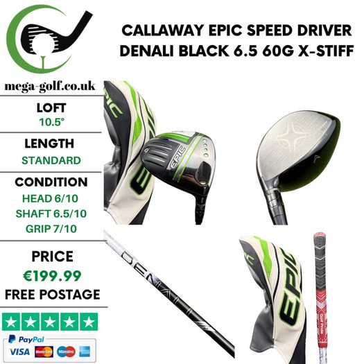 Callaway Epic Speed Driver / 10.5 Degree / Denali Black 6.5 60g X-Stiff