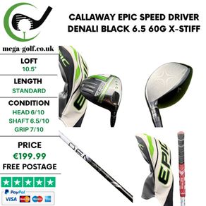 Callaway Epic Speed Driver / 10.5 Degree / Denali Black 6.5 60g X-Stiff