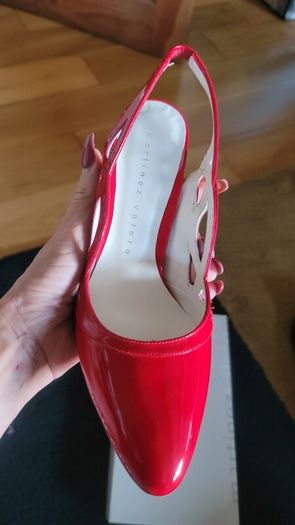 Martinez Valero Red Patent Leather Ladies Shoes Size 5 UK 38 EU