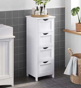 New Bathroom Floor Storage Cabinet (Matte White) FREE P&P