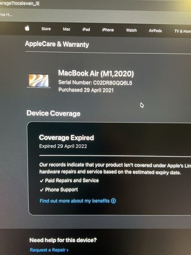Macbook Air Never used