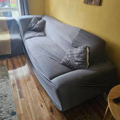 Large L-Shaped Sectional Sofa with Storage (Needs Covers/TLC)