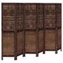Room Divider 6 Panels Dark Brown Solid Wood Paulownia Image 2