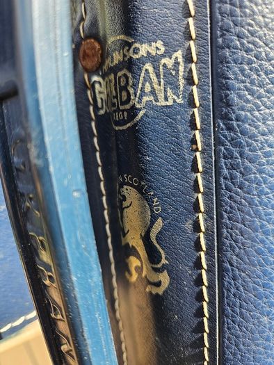 Vintage1930's Made in Scotland GREBAN Navy leather golf carry bag