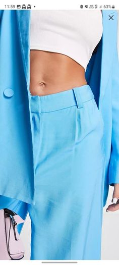 Pimkie Blue High waisted trousers size 12