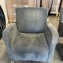 Pair of Designer Oaken Suede Lounge Chairs Ideal Image 5