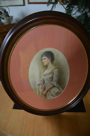 Vintage large oval picture