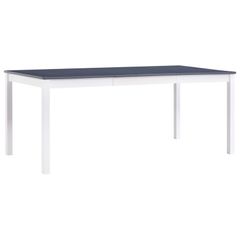 Dining Table White and Grey 180x90x73 cm Pinewood