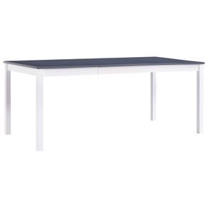 Dining Table White and Grey 180x90x73 cm Pinewood