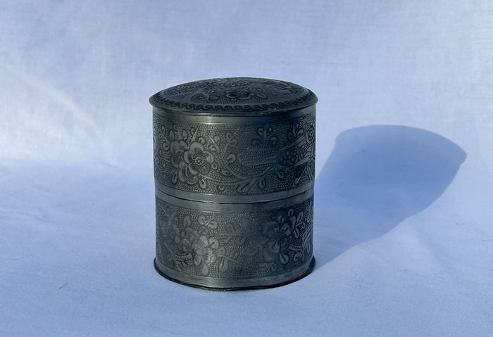 Vintage Chinese Pewter Double Box - Kut Hing Swatow